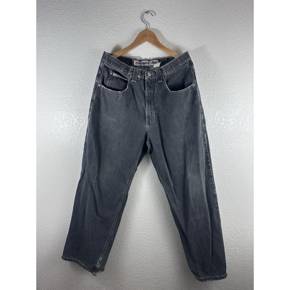 Vintage Anchor Blue Big Baggy Jeans Men's 33x30 Gray Distressed Skater
